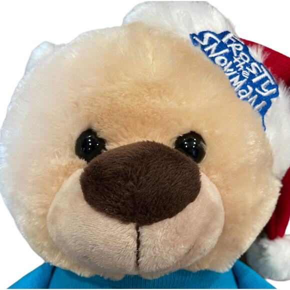 Christmas Bear Plush With Frosty The Snowman Sweater & Santa Hat 19” Stuffed Toy - Picture 4 of 8